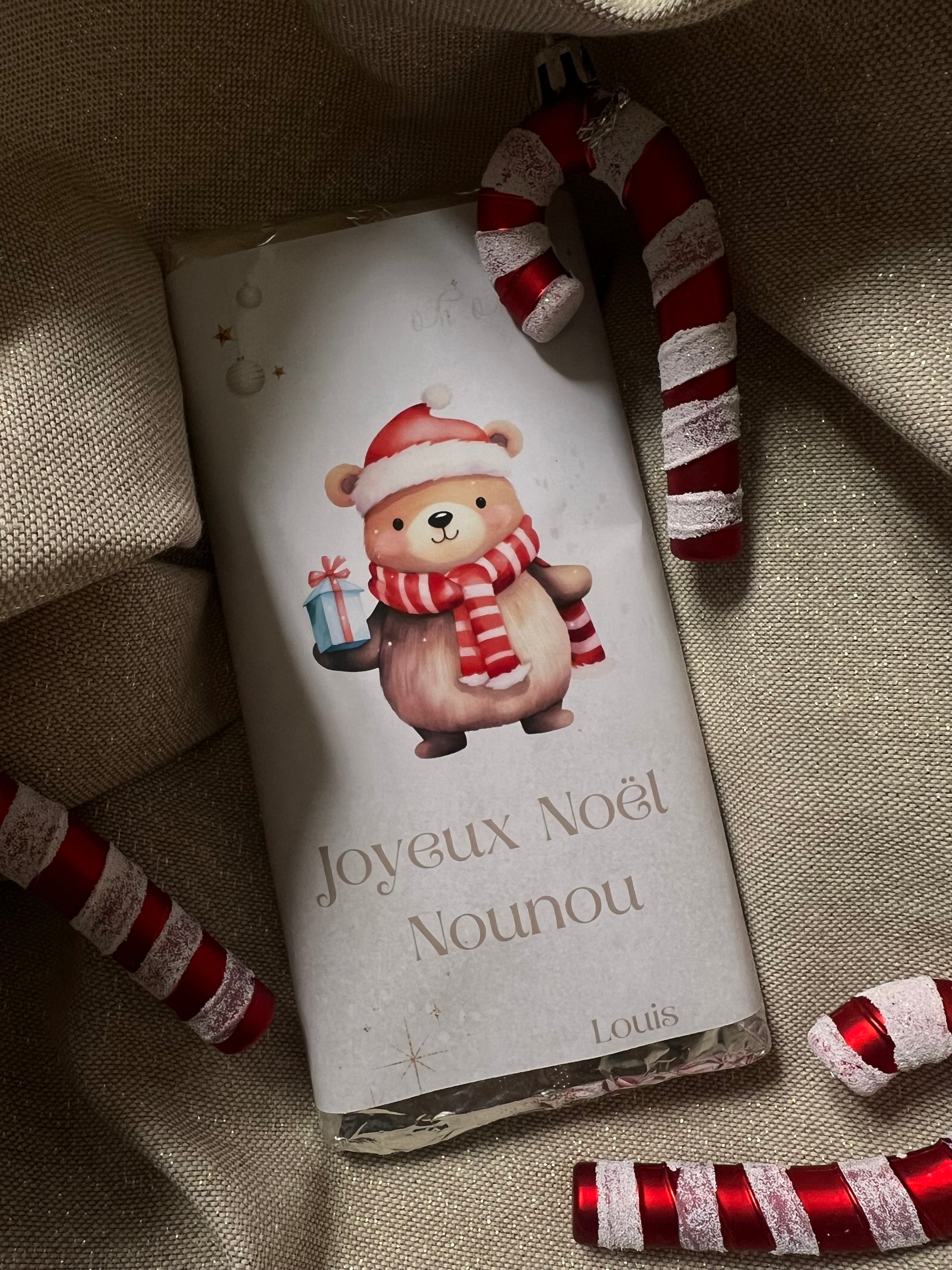 Etiquette personnalisée pour tablette de chocolat